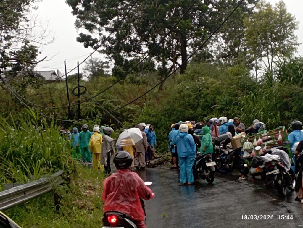 Evakuasi Cepat Tiang Listrik Tumbang, Arus Lalu Lintas Muara Aman–Curup Kembali Lancar