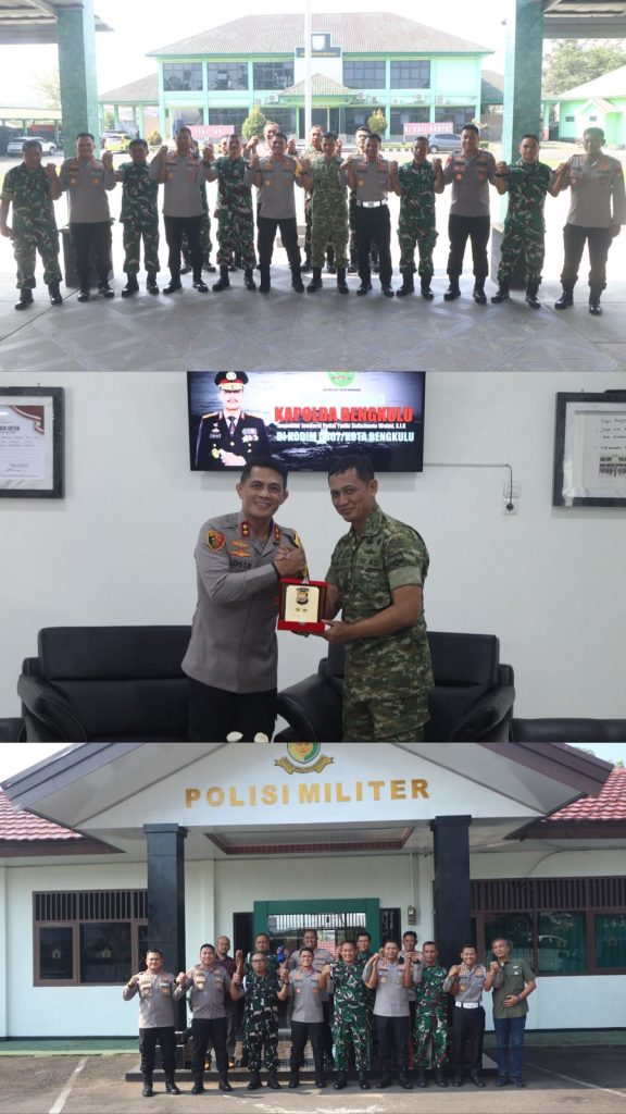 Perkuat Soliditas TNI-Polri, Kapolda Bengkulu Kunjungi Kodim 0407 dan Denpom II/1 Kota Bengkulu