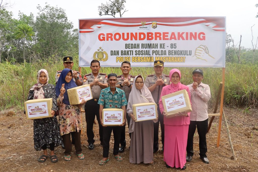 Wujud Kepedulian Polri, Kapolda Bengkulu Groundbreaking Rumah Ke-85 untuk Personel Polres Lebong